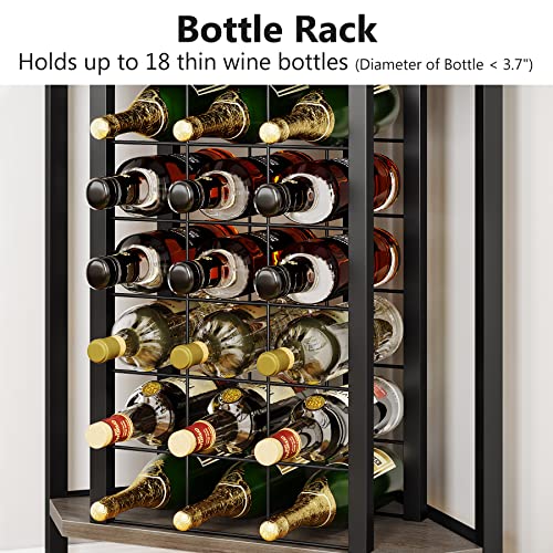 LITTLE TREE Corner Wine Rack, Engineered Wood Metal, Grey, S