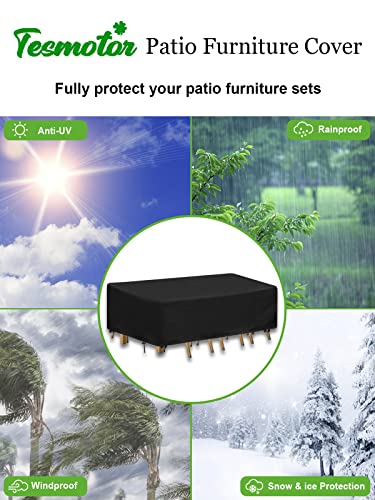Tesmotor Garden Furniture Covers Waterproof, 420D Oxford Fabric Patio Furniture Set Covers Extra Large Outdoor Furniture Cover for Table Chairs S