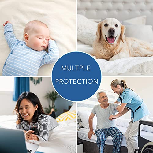 Premium Waterproof King Mattress Protector Breathable Cooling Bamboo Fabric Mattress Pad Cover Smooth Soft Noiseless Bed Cover Machine Washable V