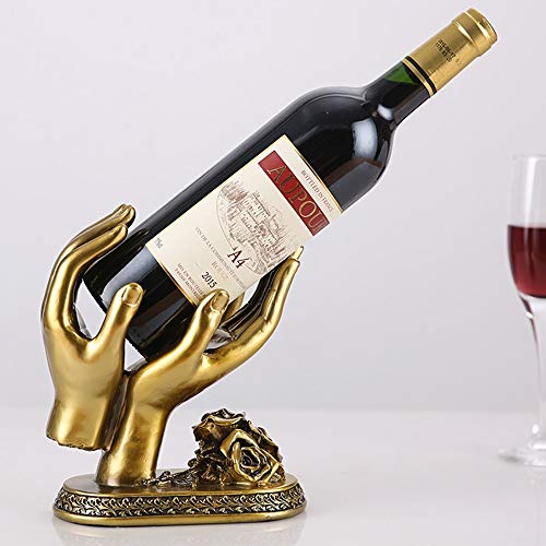 PIBM Stylish Simplicity Hand Care Styling Creative Wine Cabinet Decoration Wine Wine Rack Gold Personality Resin Home Desktop Porch Bar Table Par