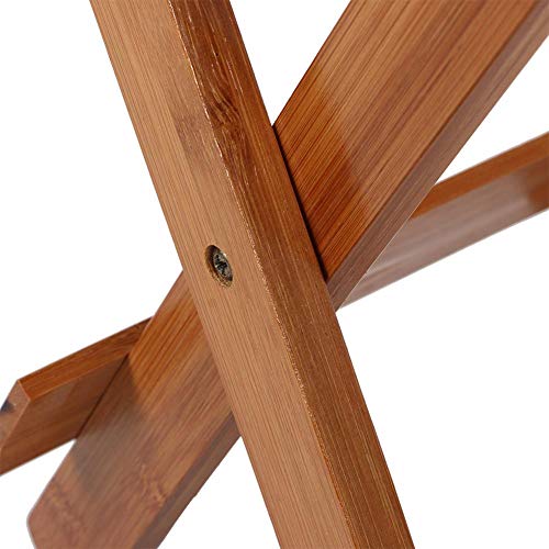 TOPINCN Folding Chair, Bamboo Square Stool Foldable Stool for Shaving Shower Foot Rest Household Portable Seat for bathroom, bedroom, garden, stu
