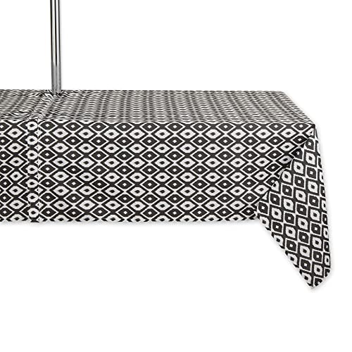 DII Ikat Outdoor Tabletop Collection Water Resistant, All Weather, 60x84 w/Zipper, Black