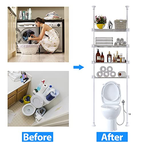 MIYA White Over Toilet Storage Shelves Bathroom Organizer