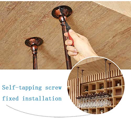 MiroDo Gold Hanging Wine Rack Metal Hanging Rack Goblet Holder Shelf Stemware Racks Hanging Wine Glass Holder Wine Bottle Holder Wall Shelf Stora