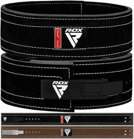 RDX Powerlifting Belt for Weight Lifting, Approved by IPL and USPA, Lever Buckle Gym Training Leather Belt 10mm Thick 4 inches Lumbar Back Suppor