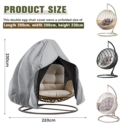 Garden Egg Chair Cover Double Patio Hanging Egg Chair Cover Waterproof 420D Oxford Fabric Swing Chair Cover with Drawstrings Double Cocoon Chair