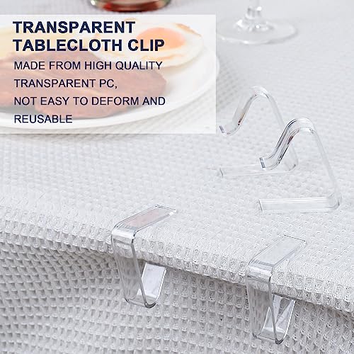 FRIUSATE 20Pcs Plastic Tablecloth Clips Transparent Table Cloth Clip Clear Tablecloth Weight for Outdoor Picnic Tables Table Cloth Holder Table C