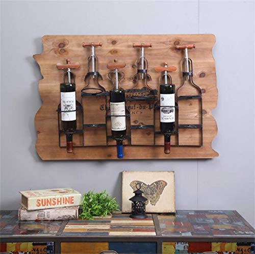 EYLINK Wine Racks,Wine Rack Wall Bracket Metal 6 Bottles | Loft Wall Shelf Rack Wall Rack | Wine Bottle Rack | Cube Wine Cabinet Retro Industrial