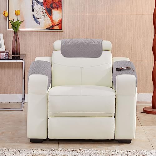 Kaket Armrest Cover, Headrest Cover for Recliner Sofa 3pcs Waterproof Recliner Chair Covers, Nonslip Armrest Slipcover Furniture Protector for Re