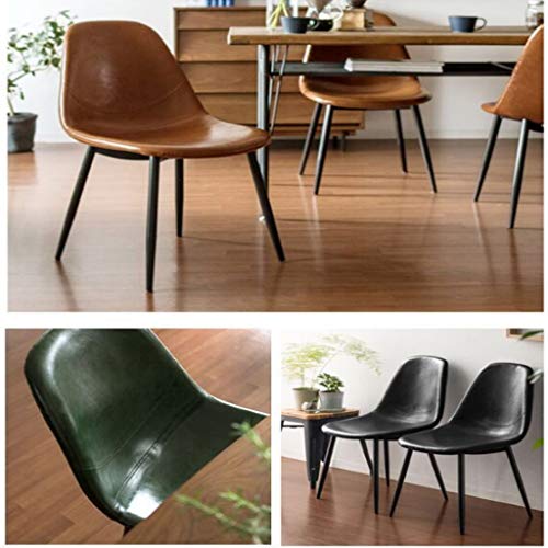 Modern Kitchen Dining Room Chairs Leather Dining Chairs Kitchen Chair Water Proof PU Leather Side Chair With Black Metal Legs For Dining And Livi