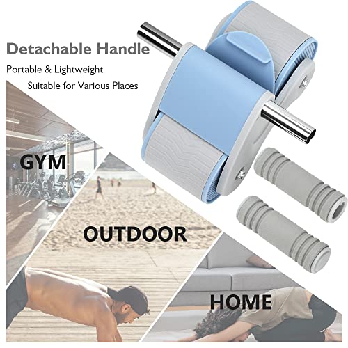 Abdominal Wheel Ab Roller Auto Rebound GLIBBUL Exercise Equipment Core Strength Training for Abs Workout Home Gym Use (Grey)