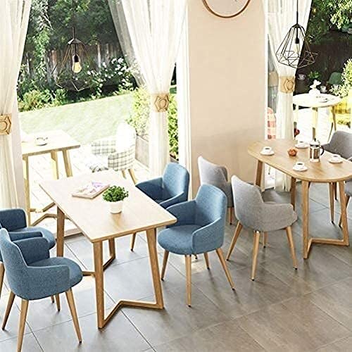Kitchen Dining Chairs Living Room Armchair Fabric Upholstered Seat with Wood-Like Metal Legs Kitchen Living Room Lounge Chairs (Color : Grey)