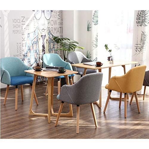 WALNUT Wooden Fabric Chair Restaurant Dining Upholstered Chair Living Room Kitchen Cafe Dining Chairs Home Art Set of Chairs (Color : A)