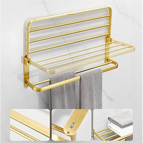 HIGOH Towel Racks, Bathroom Towel Rack Wall Mounted Towel Holder,Bathroom Accessories,Brushed Bathroom Shelf,Towel Rack,Towel Hanger,Towel Holder