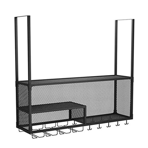 OUSIKA Wine Racks,Bar Ceiling Hanging Shelves Bottle Holder Glass Shelf Wine Decor Wine Glass Rack Industrial Retro Decor Wall Mounted Wine Glass