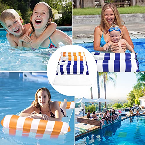 Pukitt 2 Pack Water Hammock, 4-in-1 Multi-Purpose Inflatable Pool Lounger Float with Bottom Mesh, Inflatable Hammock for Adults Kids, Portable Fl