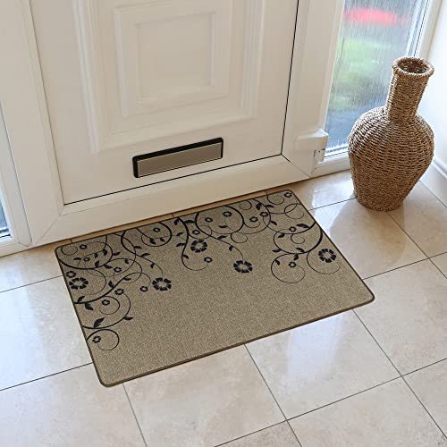 JVL Elegance Door Mat 50 x 75 cm, Trailing Flower