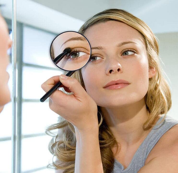 DBOO 15X 10X Magnifying Mirror Makeup Mirror Suction Cup Mirror Travel Mirror with Suction Cups Makeup Magnifier Black