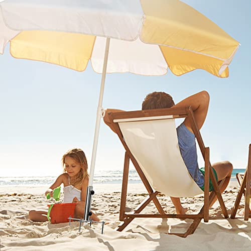 Mikytoper Umbrella Stand Anchor with 4 Spike, Heavy Duty Metal Beach Umbrella Anchor, Outdoor Umbrella Holder for Beach Grass Sand