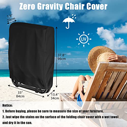 Kovshuiwe Outdoor Folding Chair Cover Waterproof,Patio Reclining Chair Cover,Garden Folding Chair Covers,420D Oxford Fabric Outdoor Patio Sunbed