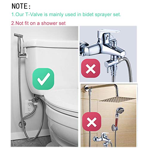 Handheld Bidet Sprayer Kit, Stainless Steel Shattaf Douche Muslim Shower Spray with Hose Bidet Holder Valve for Toilet Cleaning, Pet Bath, Person
