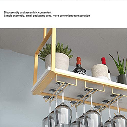 EYLINK Wine Rack Wine Holder, Ceiling Shelf Hanging Wooden Wine Racks Nordic Kitchen Dining Room Wall Cabinet Ceiling Shelf Wrought Iron Solid Wo