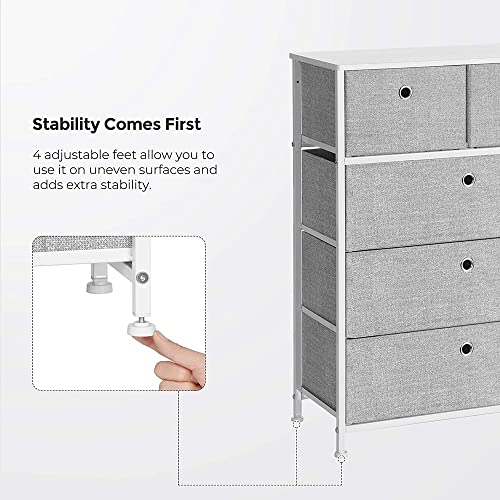 FGHOEV Storage Chest Dresser 5 Fabric Drawers Closet Apartment Dorm