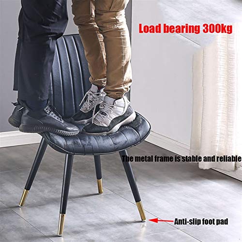 Modern Kitchen Dining Room Chairs Dining Chairs PU Leather Chairs With Black Metal Legs Seat And Backrests Kitchen Living Room Lounge Counter Cha