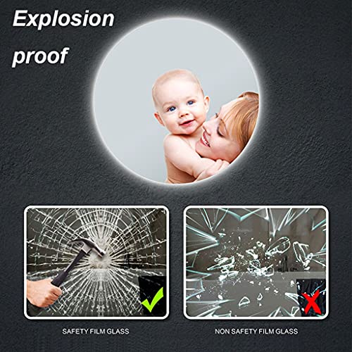 SkiPdr Bathroom Mirror Large round Illuminated Led, Backlit, Wall Mounted Lighted Makeup Vanity Bathroom Living ?Room Bedroo, White Light round,