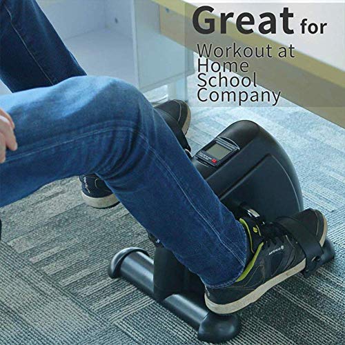 LUNEZY Mini Exercise Bike Seated Exerciser Stationary Pedal Bike for Legs and Arms Cycling With LCD Monitor, Portable Pedal Exerciser Arm Leg Cyc