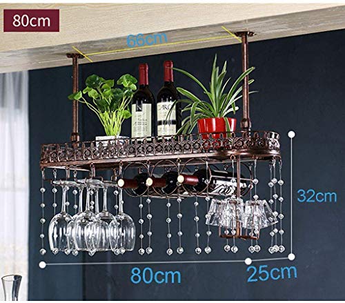 EYLINK Wine Racks,Wine Lovers/Ceiling Wine Racks Wall Mounted Hanging Wine Bottle Holder Metal Iron Wine Glass Rack Goblet Stemware Racks Bar Dec