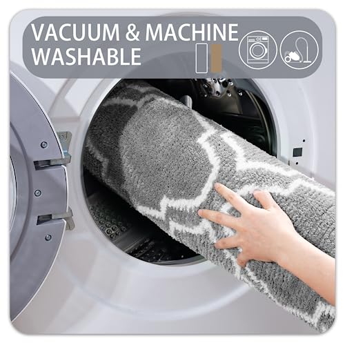 Ompaa Moroccan Trellis Door Mat Indoor Outdoor, Dog Mat for Muddy Paws, Dog Rugs for Floors, Super Absorbent Non-Slip Washable Dirt Trapper, Insi