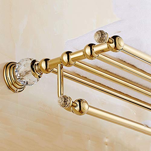 N/A Double Towel Bar Stainless Steel Bathroom Kitchen Towel Holder Dual Towel Rod Rustproof Wall Mount