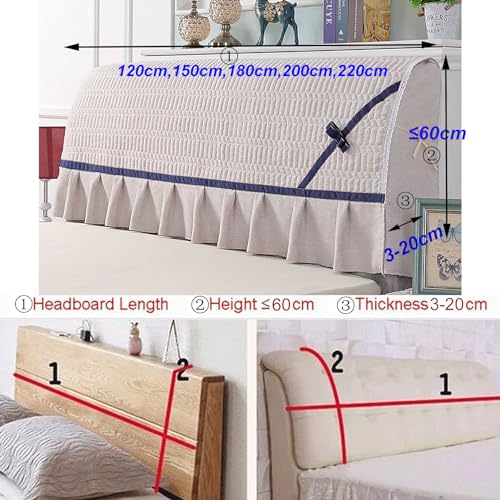 RTYHN Bed Headboard Cover, Headboard Slipcover Velvet Thickening Stretchy All-Inclusive Headboard Protection Cover for Bedroom Decoration