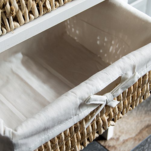 Home Vida Maize Storage Drawers Bedroom Bathroom Bedside Cabinet White, 3 Drawer