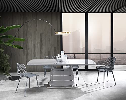 Oresteluchetta Set of 4 Chairs Indoor/Outdoor, Polypropylene Alloy Steel, Grey, cm. H.80 x L.46 x P.55