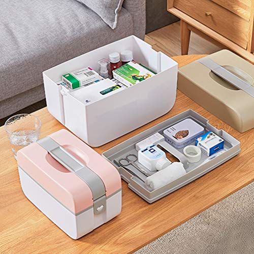 EXCEART Medicine Storage Box Large-capacity Family Medicine Box Container Medical Supplies for Office Home 1pc(Random Color)