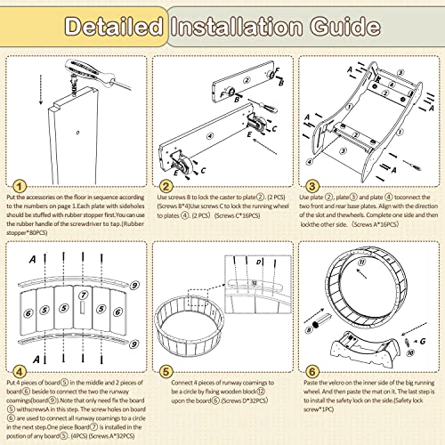 Petour 42.5 Inch Cat Exercise Wheel for Indoor Cats, Cat Treadmill Exerciser for Fitness