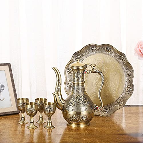 FEER Metal Bronze Wine Set European Vintage Home Wine Cabinet Decoration Wine Pot