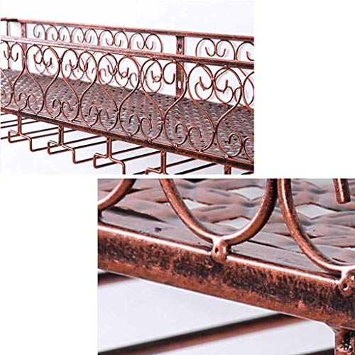 MiroDo Metal Wine Rack Wall Mounted, Wine Bottle Holder Glasses Stemware Hanger Shelf, Rustic Wine Storage Rack Home & Kitchen DÉCor, Household W