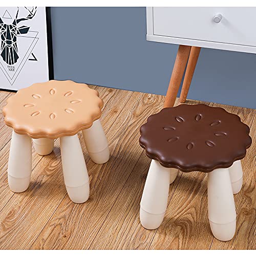 LANZON Toddler Stool | Cookie Stool Biscuit Shape Seat | Kindergarten Study Stool Kids' Chair | Waterproof Shower Stool (Cookie)
