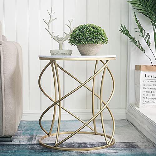 JJZXD Custom Nordic Sofa Side Table Simple Creative Marble Small Round Table Bedroom Table Bedside Cabinet Light Corner (Color : Vert)