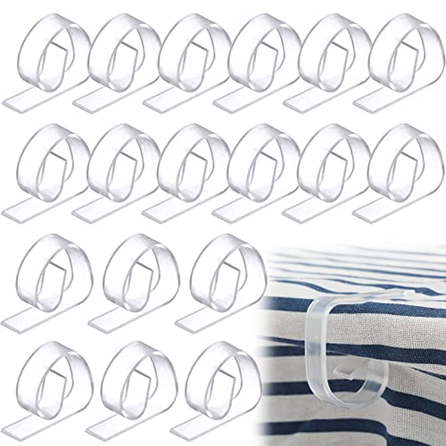 QOCO 18pcs Tablecloth Clips Clear Plastic Table Cloth Cover Clips for Outdoor Outside Indoor Use Clamps Holder Picnics Parties BBQ Garden Home Di