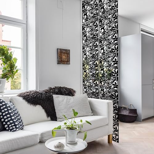 Room Divider, Portable Room Partition for Room Separator, Living Room Bedroom Dining Room 16 PCS, Black