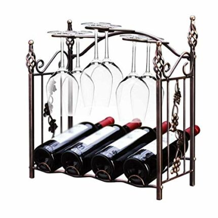 CZDYUF Home Living Room Wine Rack, Wine Goblet Upside Down Glass Holder European Retro Bottle Holder