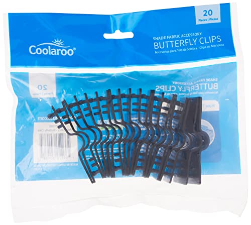 Coolaroo 301385 20Pc Butterfly Clips, 20-Pack, Black