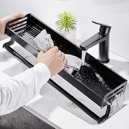 N/A Bathroom Shelf, Stainless Steel Bathroom Shelf Bathroom Organizer,Towel Bar Wall Mounted Rack Shower (Size : 50CM)