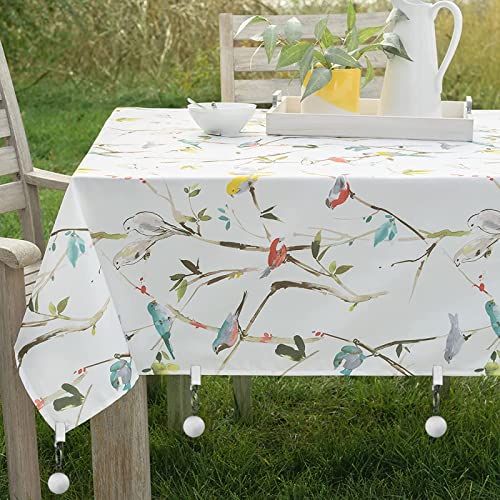 Frcctre 8 Pack Tablecloth Weights, White Marble Ball Shape Table Cover Weights Hangers with Metal Clips, Pendant Stone Tablecloth Weights for Out