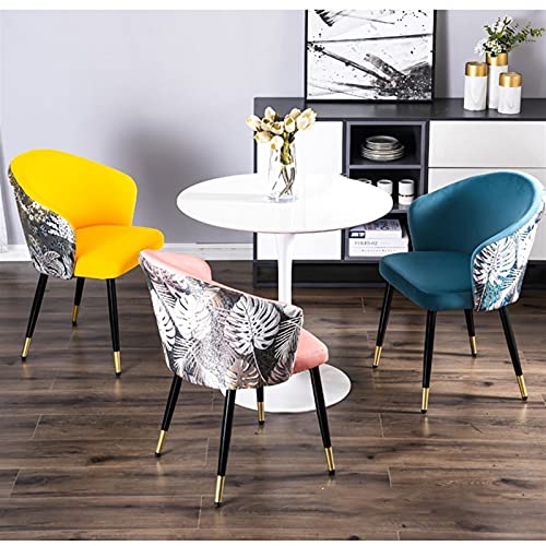 Kitchen Dining Room Furniture Chairs Retro Dining Chair Set Of 4 Modern Kitchen Dining Room Chairs with Metal Legs Velvet Seat and Embroidery Bac