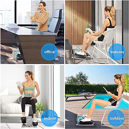 HYQNG Electric Under Desk Elliptical Trainer, Pedal Bike Exerciser Elliptical Machine with Touch Screen Remote Control, 5 Adjustable Resistance L